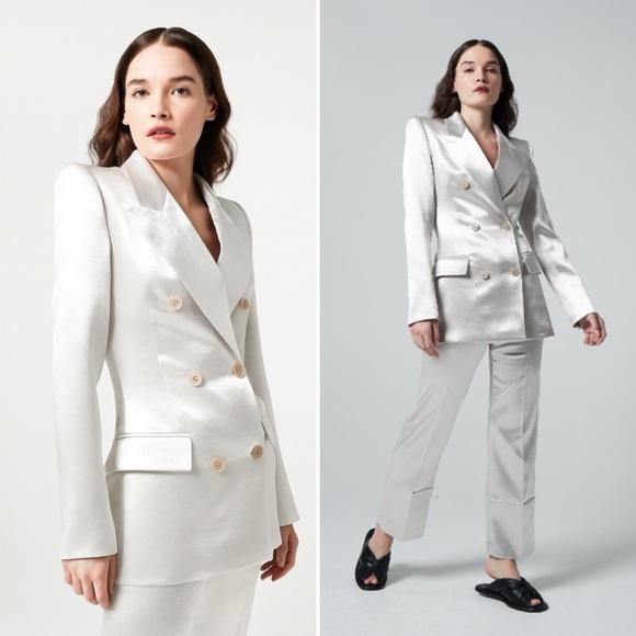 SMYTHE Ski Slope Blazer Jacket in Pearl Size Medium - Picture 3 of 10